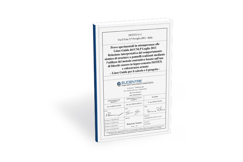 copertina Relazione interpretativa e Prove Sperimentali Isotex